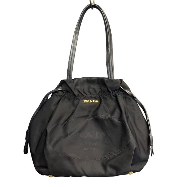 8086000107996 1 PRADA Round Tote Bag Black