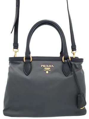 8200027900013 Prada Tote Bag Canvas Leather Black