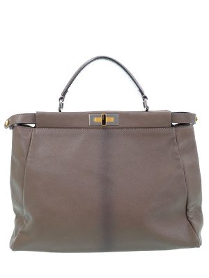 8230050620015 Saint Laurent Gray Grained Calfskin Souple Sac De Jour