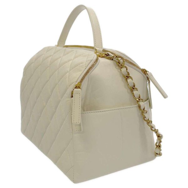 8906427 02 CHANEL Bag Large Bowling Matelasse Coco Mark White