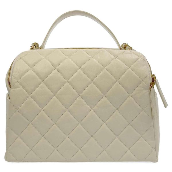 8906427 03 CHANEL Bag Large Bowling Matelasse Coco Mark White