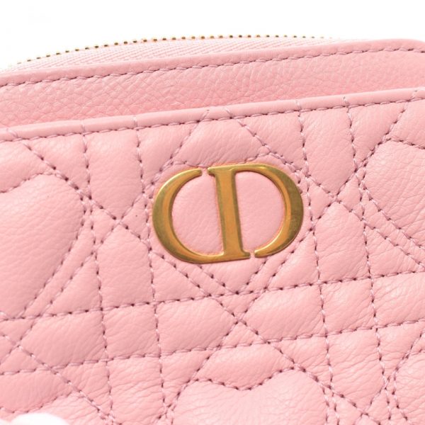 899956 5 Christian Dior CARO LAVENDER Card Case Coin Case Pink