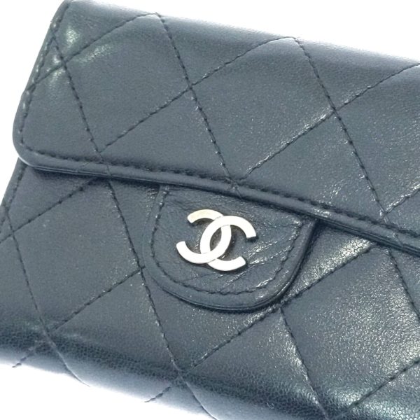 8cca0735l 4 CHANEL Wallet CocoMark Lambskin Coin Case Coin Black