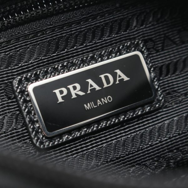 900085 3 Prada shoulder bag camouflage nylon saffiano black multicolor