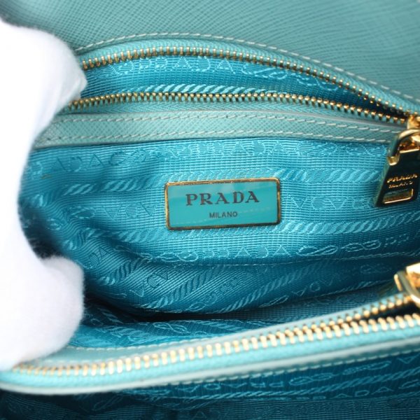 900425 3 PRADA SAFFIANO handbag turquoise blue 2WAY