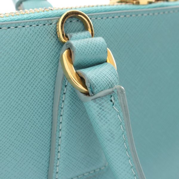 900425 4 PRADA SAFFIANO handbag turquoise blue 2WAY