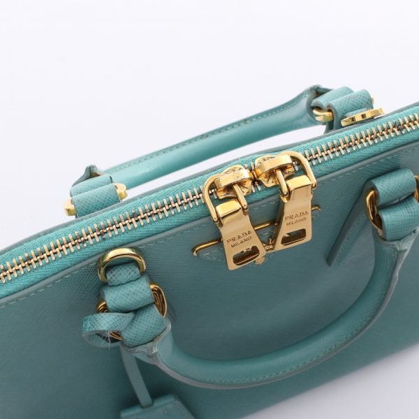 900425 5 PRADA SAFFIANO handbag turquoise blue 2WAY