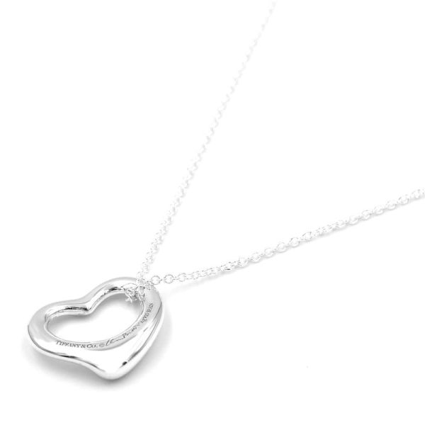 9009 2 Tiffany Co Necklace Open Heart Pendant