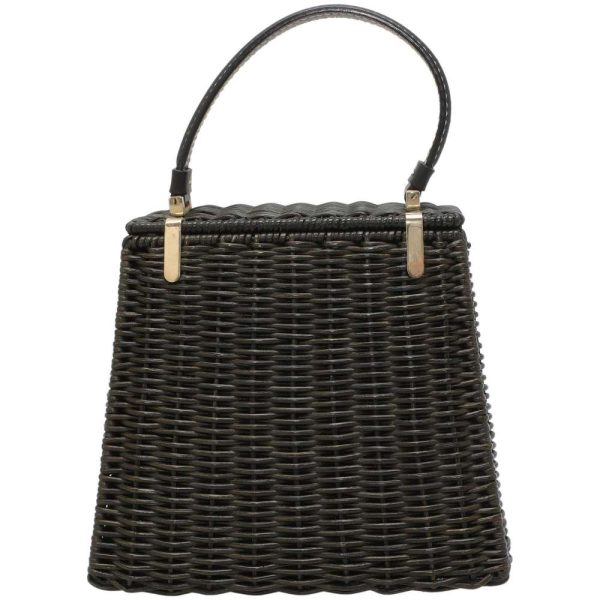 9108486 03 Salvatore Ferragamo Gancini Basket Bag Black