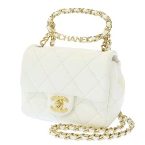 9163782 01 Celine Macadam Pouch Bag White