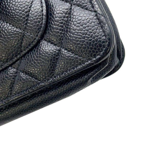 9163935 10 CHANEL Chain Wallet Matelasse Coco Mark Caviar Skin Black