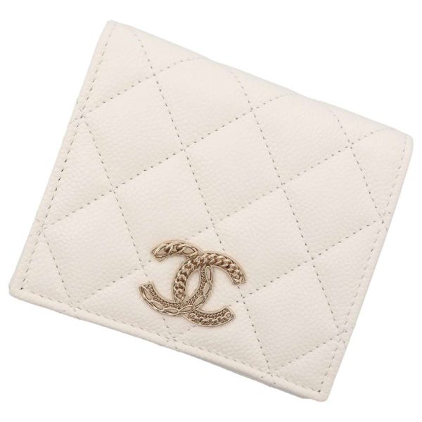 9165632 01 CHANEL Matelasse Coco Mark Caviar Skin Wallet