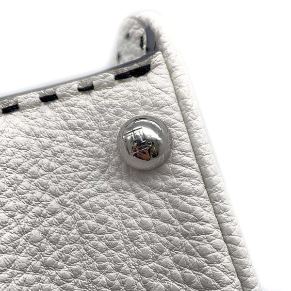 9179752 10 Fendi Peekaboo Ic You Selleria Handbag 2way Shoulder Bag White Black