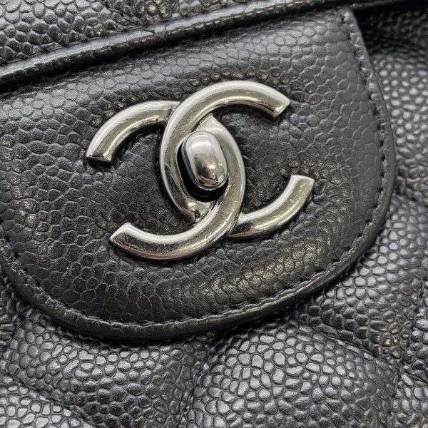 9183797 13 Chanel Chain Bag Big Matelasse Single Flap Caviar Skin Black