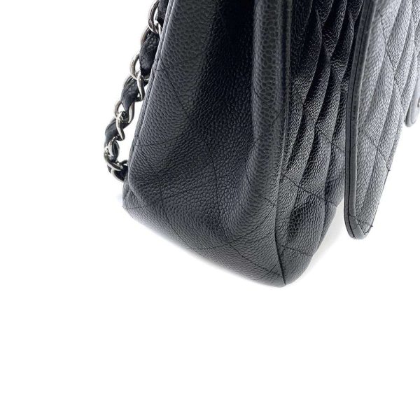 9183797 14 Chanel Chain Bag Big Matelasse Single Flap Caviar Skin Black