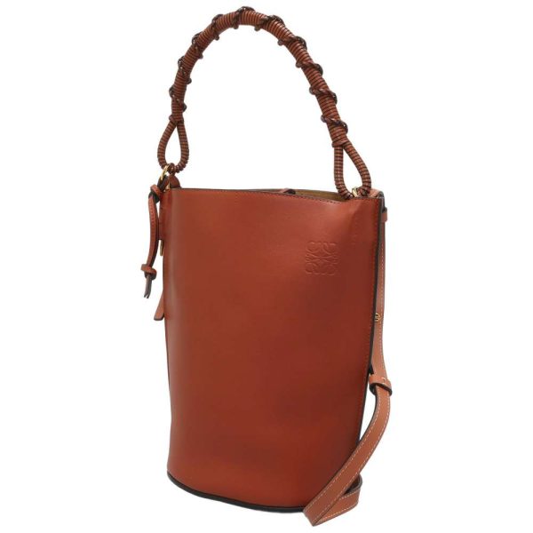 9184251 01 LOEWE Gate Bucket Calfskin Handbag Brown