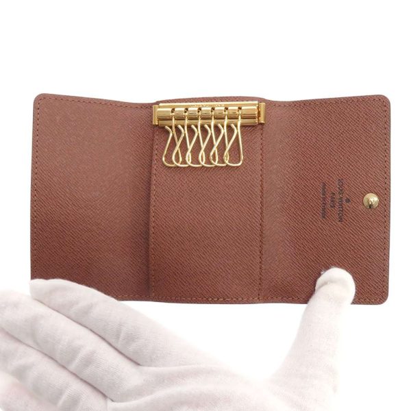 9214705 04 Louis Vuitton Key Case Monogram Multicle 6 Brown Metal Fittings