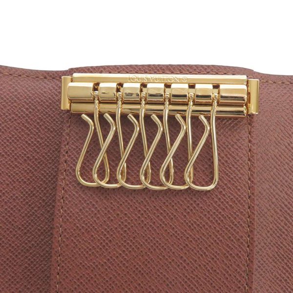 9214705 05 Louis Vuitton Key Case Monogram Multicle 6 Brown Metal Fittings