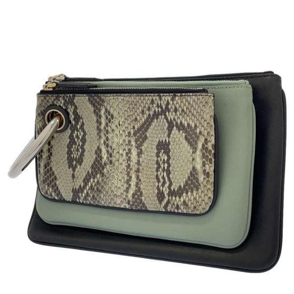 9217348 01 Fendi Clutch Bag Triplet Python Bag Black