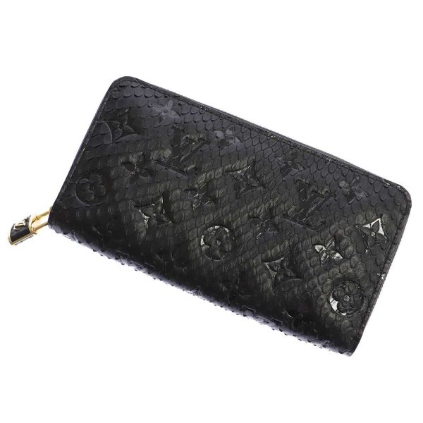 9254817 01 Louis Vuitton Long Python Zippy Wallet Black