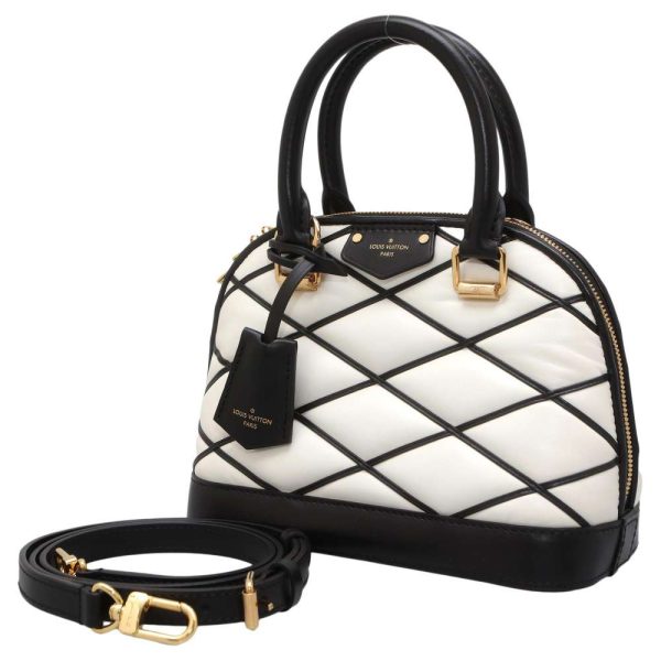 9300453 01 Louis Vuitton Handbag Lamb Alma BB 2way Shoulder Bag Black White