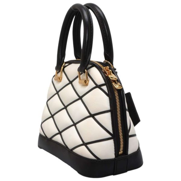 9300453 02 Louis Vuitton Handbag Lamb Alma BB 2way Shoulder Bag Black White