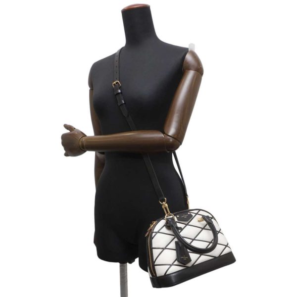 9300453 05 Louis Vuitton Handbag Lamb Alma BB 2way Shoulder Bag Black White