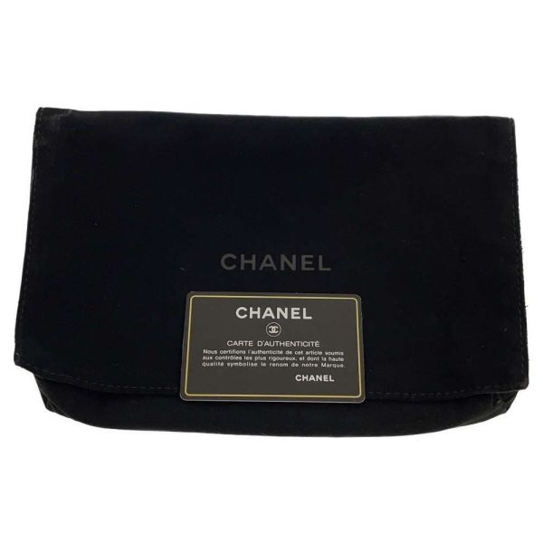 9301665 18 CHANEL Chain Wallet Coco Mark Pearl Velvet Fake Pearl Wallet Black