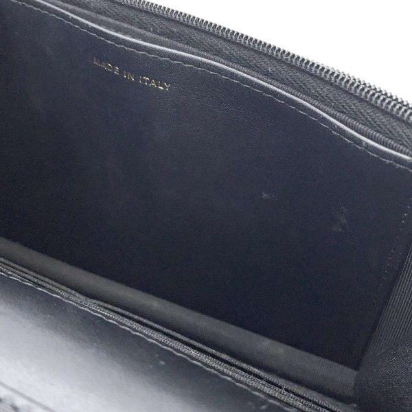 9305250 11 CHANEL Chain Wallet Tweed Here Mark Wallet Black