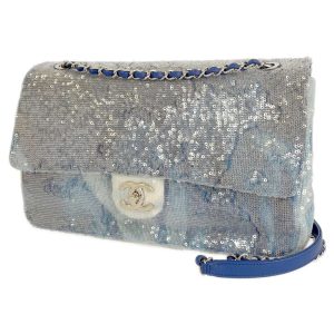 9311220 01 CELINE Phoebe Period Bicolor Handbag Blue Ivory