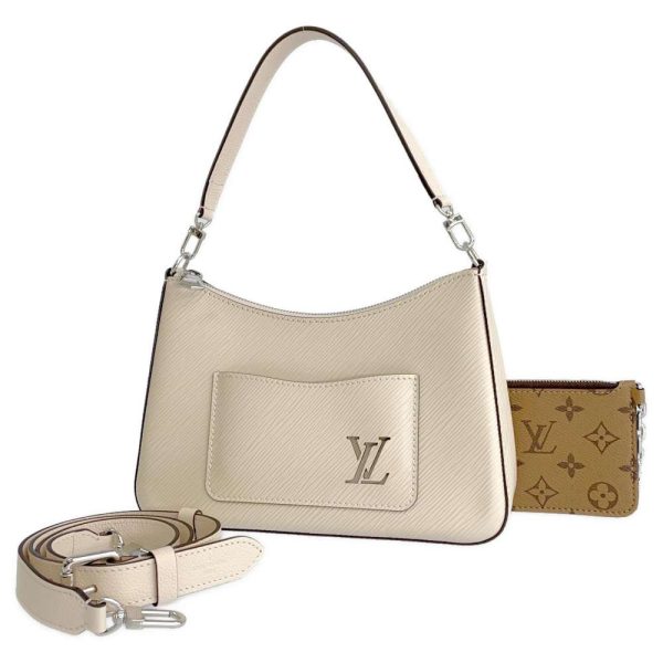 9313651 01 Louis Vuitton Epi Marelle 2way Shoulder Bag Ivory White