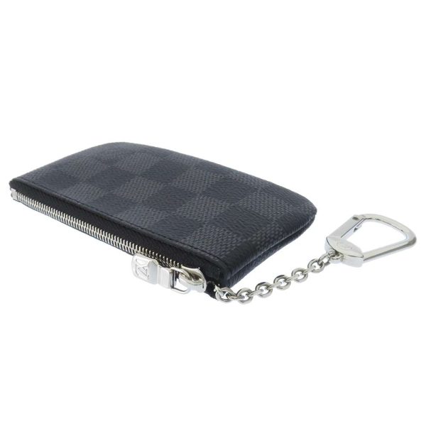 9313897 02 Louis Vuitton Coin Case Damier Graphite Pochette N60155 Black