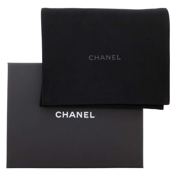 9320208 06 CHANEL Card Case Zip Quilted Caviar CocoMark Black