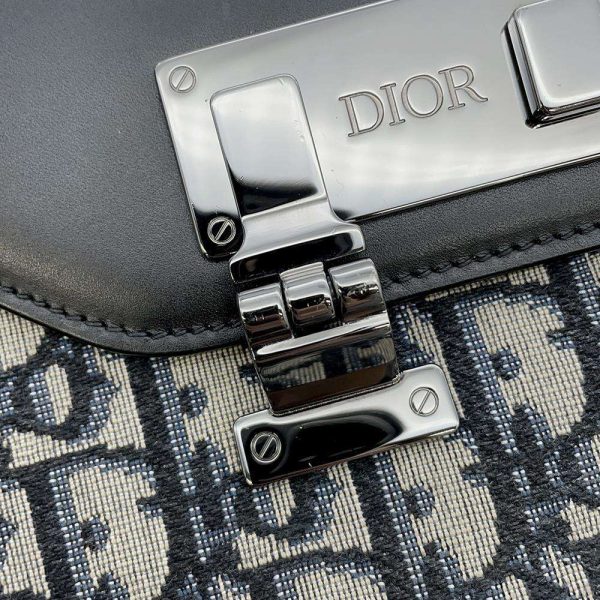 9320826 10 Christian Dior Oblique Dior lock Shoulder Bag Black