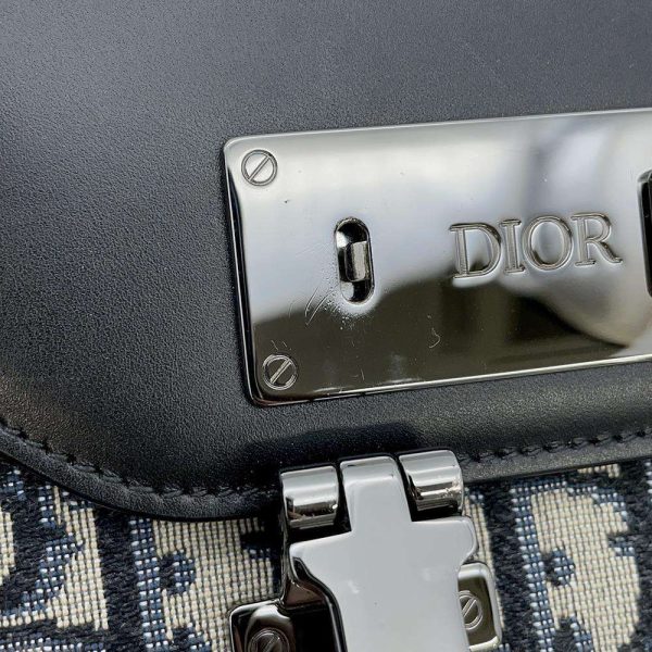 9320826 11 Christian Dior Oblique Dior lock Shoulder Bag Black