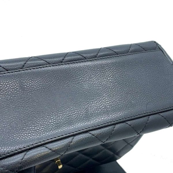 9321250 09 CHANEL Handbag Matelasse Coco Mark Caviar Skin Black