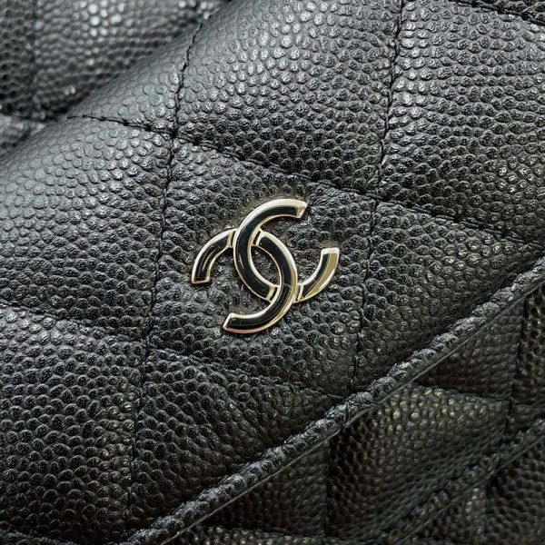 9329430 12 CHANEL Rucksack Matelasse Coco Mark Caviar Skin Mini Bag Backpack Black