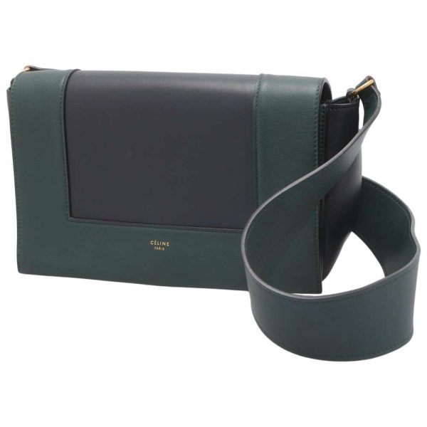 9334403 01 Celine Frame Medium Shoulder Bag Green