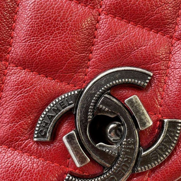 9343726 12 CHANEL Chain Bag Big Matelasse Calf Red BAG