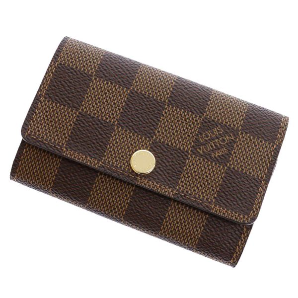 9350694 01 Louis Vuitton Multicle 6 Key Case Damier Ebene Brown