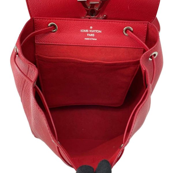 9350861 06 Louis Vuitton Lock Me Backpack Rucksack Leather Red