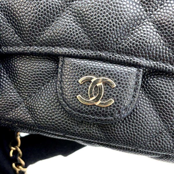 9359239 11 CHANEL Chain Bag Flap Phone Coco Mark Caviar Skin Black