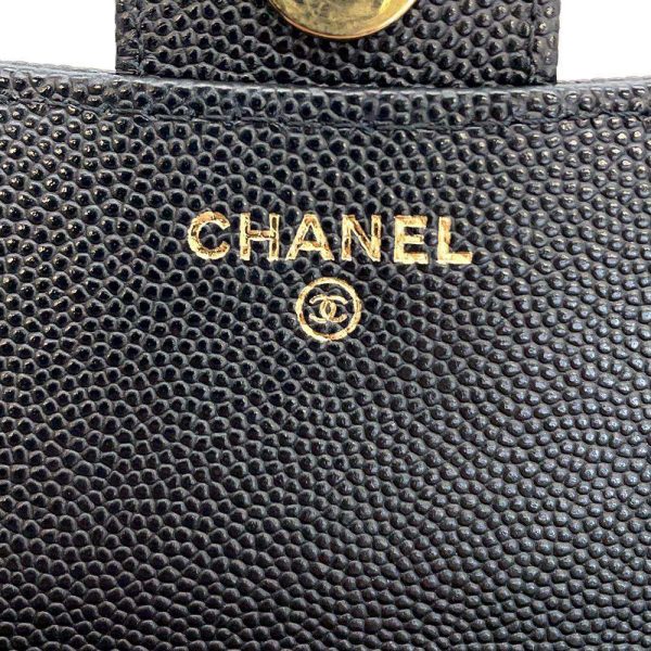 9359239 12 CHANEL Chain Bag Flap Phone Coco Mark Caviar Skin Black