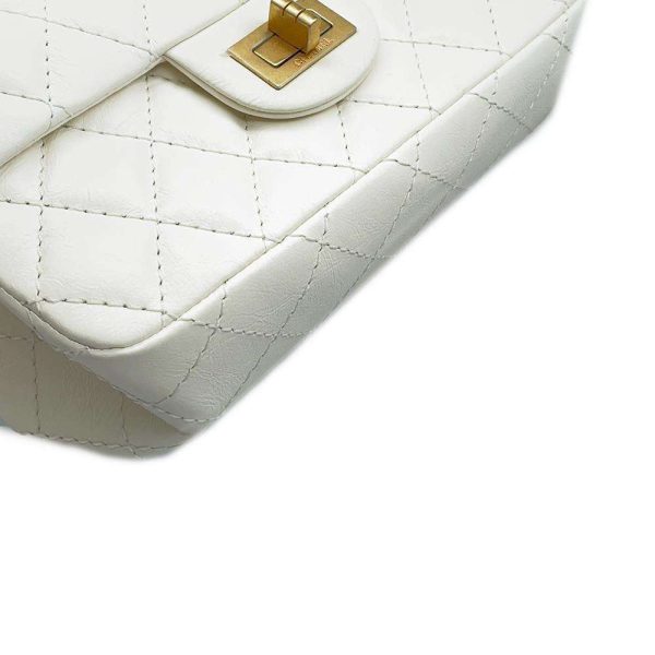 9373860 11 Chanel Chain Shoulder Bag Matelasse 255 Mini Aged Calf White