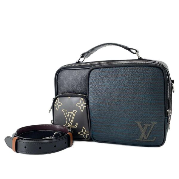 9374539 01 Louis Vuitton Messenger Multi Pocket Shoulder Bag Monogram Eclipse Black