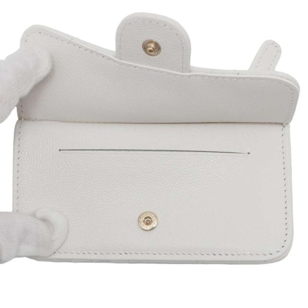 9378643 04 CHANEL Matelasse CocoMark Caviar Coin Case White