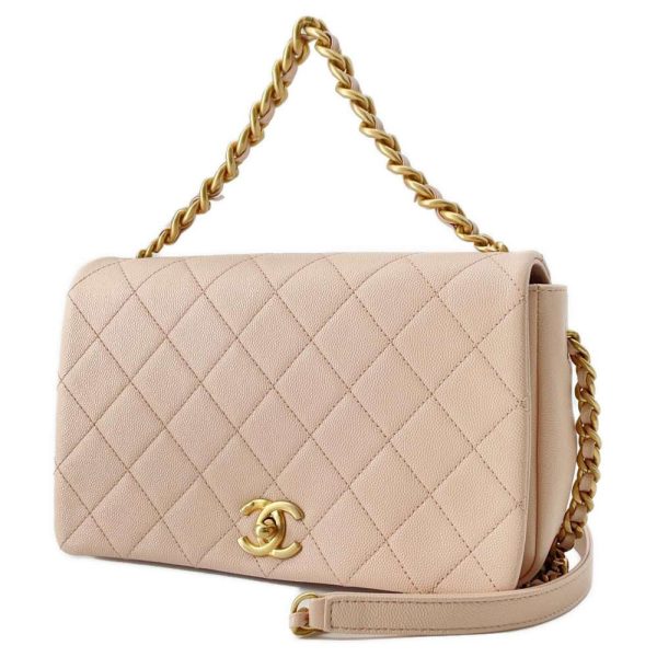 9379046 01 CHANEL Chain Bag Matelasse Coco Mark Caviar Skin