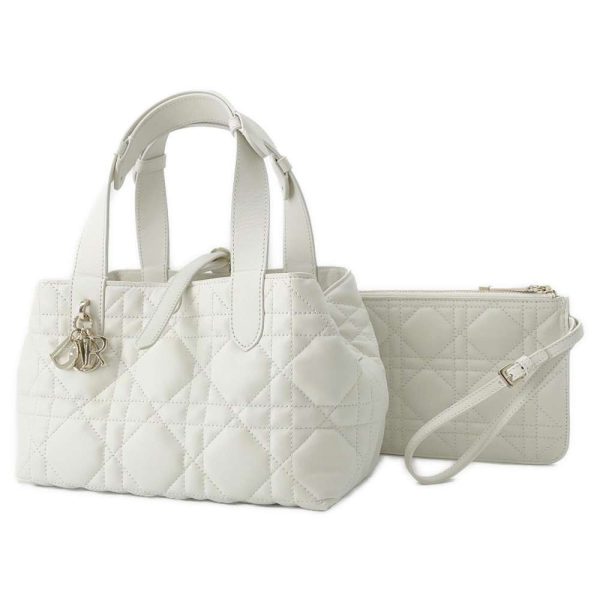 9379596 01 Christian Dior Toujours Macrocannage Small Handbag White