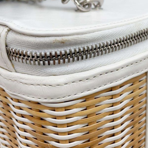 9380844 11 Chanel Vanity Basket Shoulder Bag Rattan White