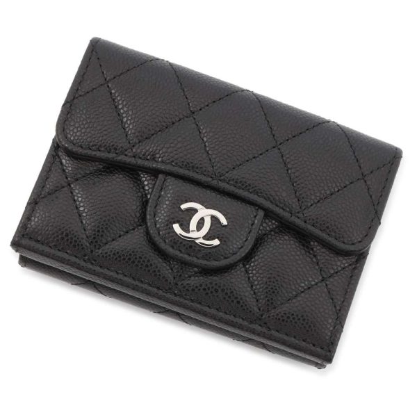 9389489 01 CHANEL Small Flap Wallet Matelasse Cocomark Black